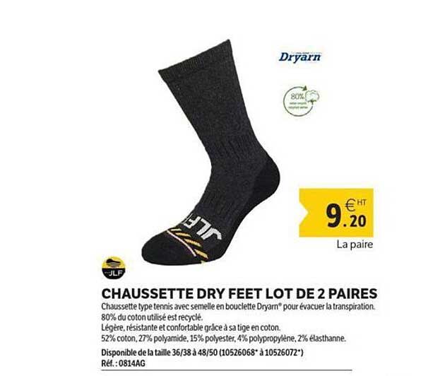 CHAUSSETTE DRY FEET LOT DE 2 PAIRES