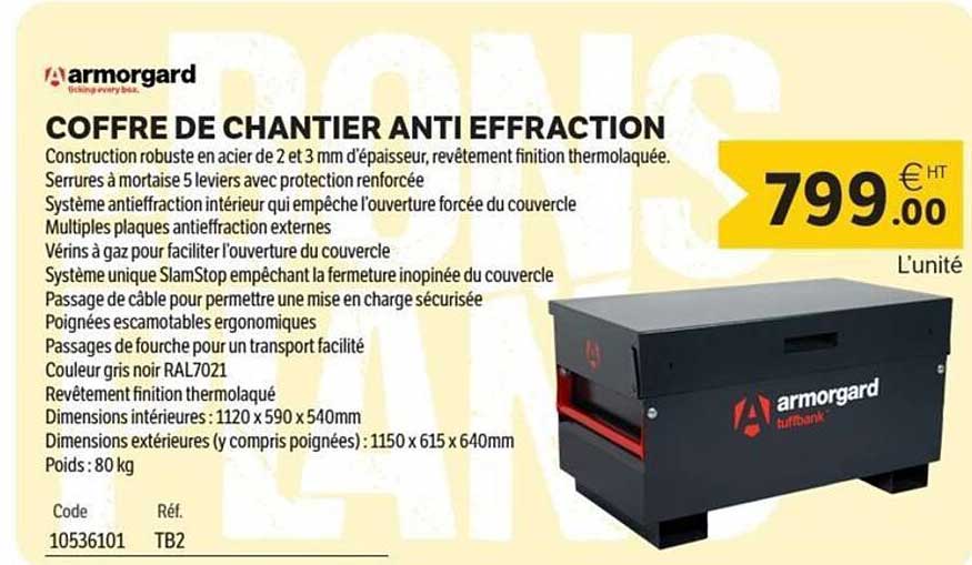 COFFRE DE CHANTIER ANTI EFFRACTION