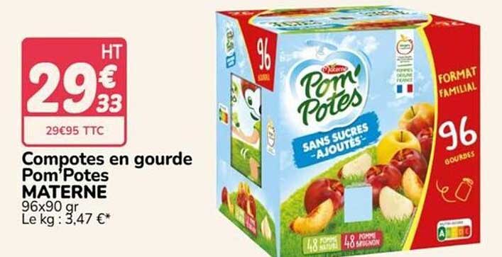 Compotes en gourde Pom’Potes MATERNELLE