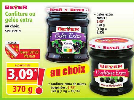 Confiture ou gelée extra au choix