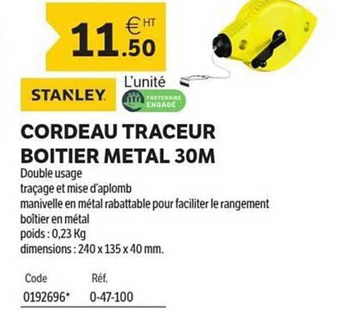 CORDEAU TRACEUR BOITIER METAL 30M