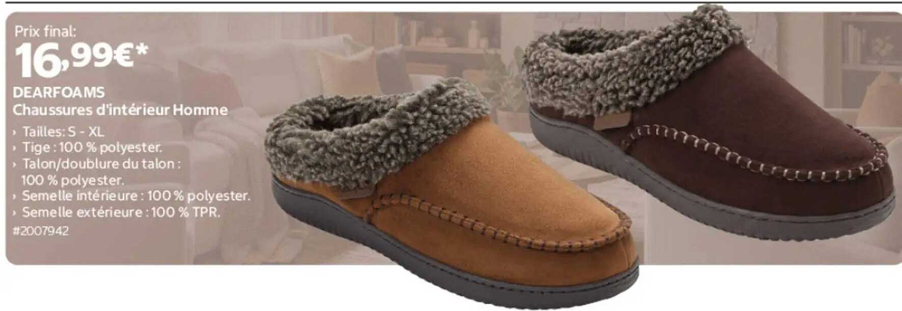 DEARFOAMS Chaussures d'intérieur Homme