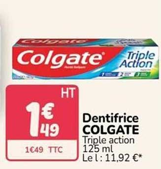 Dentifrice COLGATE Triple action 125 ml