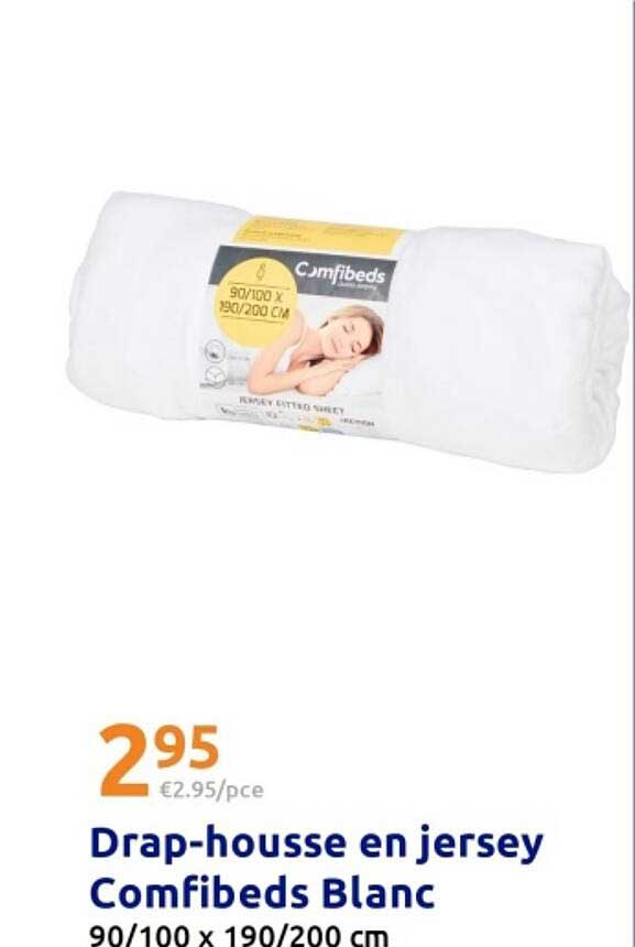 Drap-housse en jersey Comfibeds Blanc 90/100 x 190/200 cm