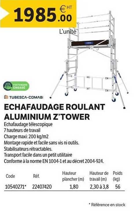 ECHAUFAUDAGE ROULANT ALUMINIUM Z’TOWER