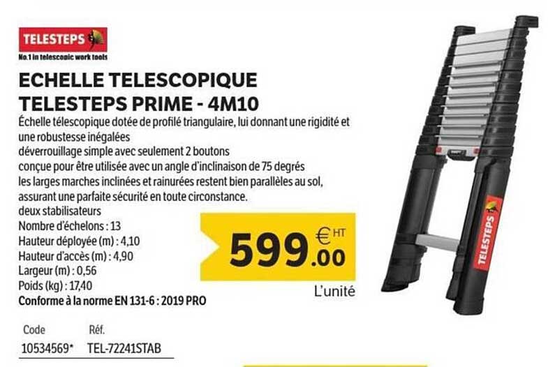 ECHELLE TELESCOPIQUE TELESTEPS PRIME - 4M10