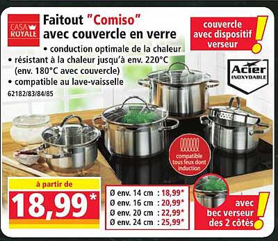 Faitout “Comiso” avec couvercle en verre