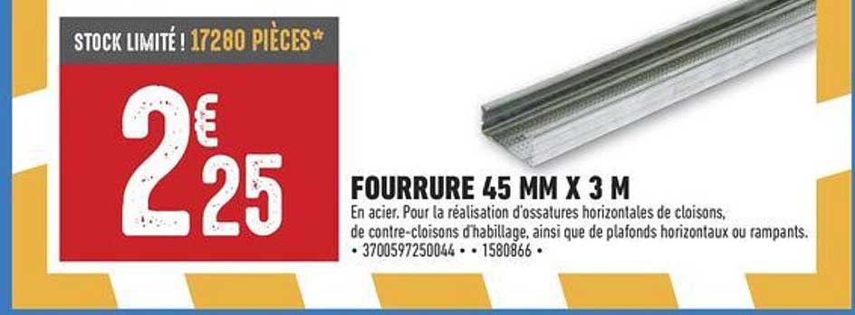 FOURRURE 45 MM X 3 M