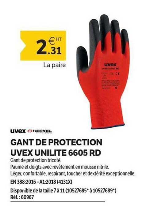 GANT DE PROTECTION UVEX UNILITE 6605 RD