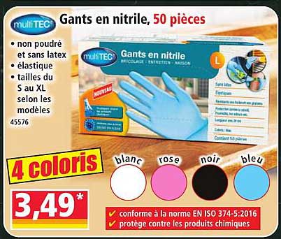 Gants en nitrile, 50 pièces