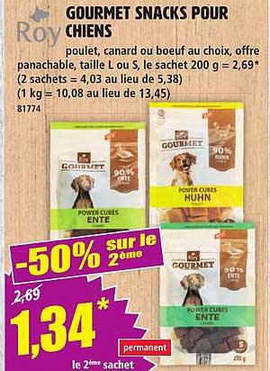 GOURMET SNACKS POUR CHIENS