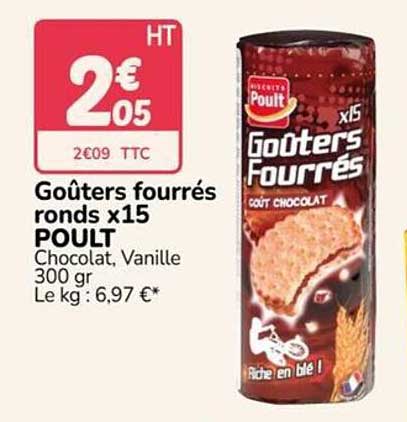 Goûters fourrés ronds x15 POULT