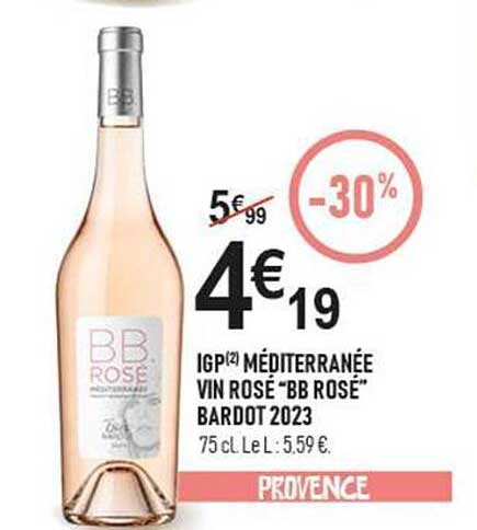IGP MEDITERRANEE VIN ROSÉ “BB ROSÉ” BARDOT 2023