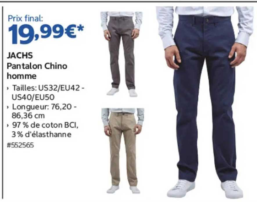 JACHS Pantalon Chino homme