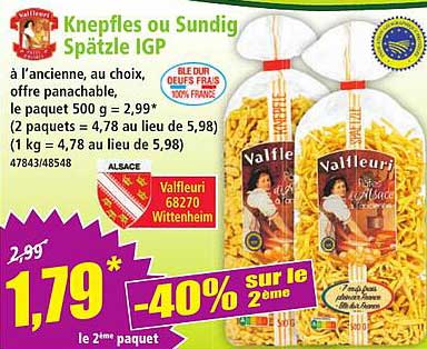 Knepfles ou Sundig Spätzle IGP