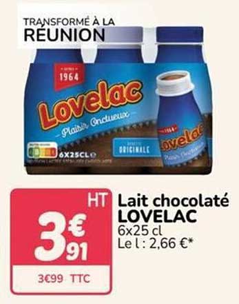 Lait chocolaté LOVELAC 6x25 cl