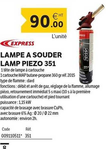 LAMPE A SOUDER LAMP PIEZO 351