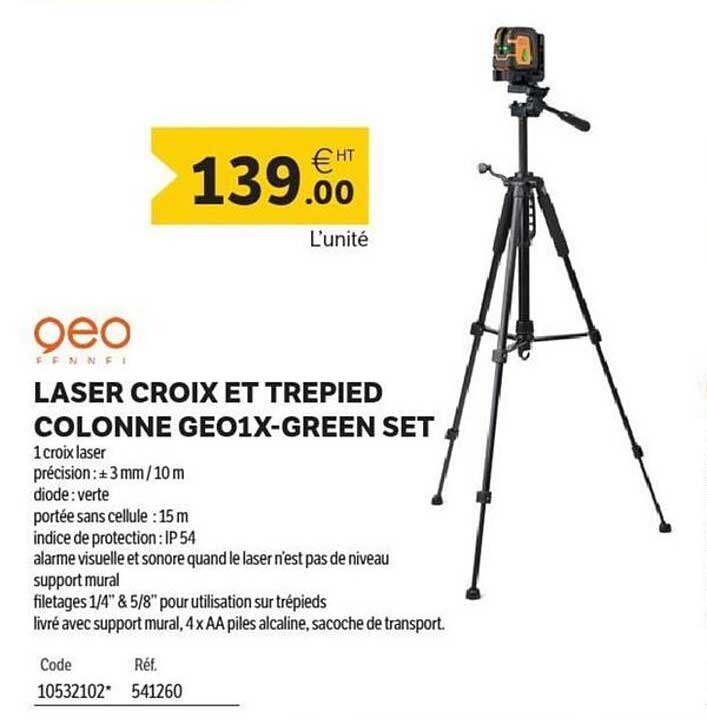 LASER CROIX ET TREPIED COLONNE GEO1X-GREEN SET