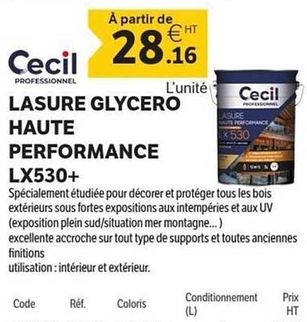 LASURE GLYCERO HAUTE PERFORMANCE LX530+