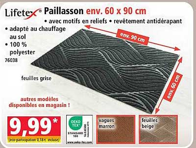 Lifetex® Paillasson env. 60 x 90 cm