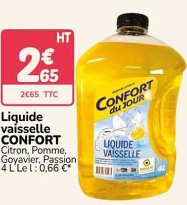 Liquide vaisselle CONFORT Citron, Pomme, Goyavier, Passion 4 L Le L : 0,66 €*