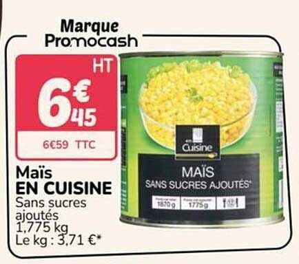 Maïs EN CUISINE Sans sucres ajoutés 1,775 kg