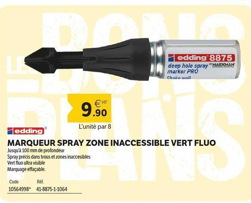 MARQUEUR SPRAY ZONE INACCESSIBLE VERT FLUO