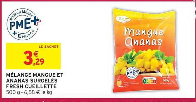 MÉLANGE MANGUE ET ANANAS SURGELÉS FRESH CUEILLETTE 500 g