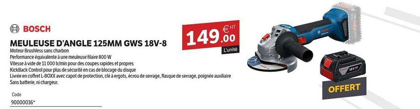 MEULEUSE D’ANGLE 125MM GWS 18V-8