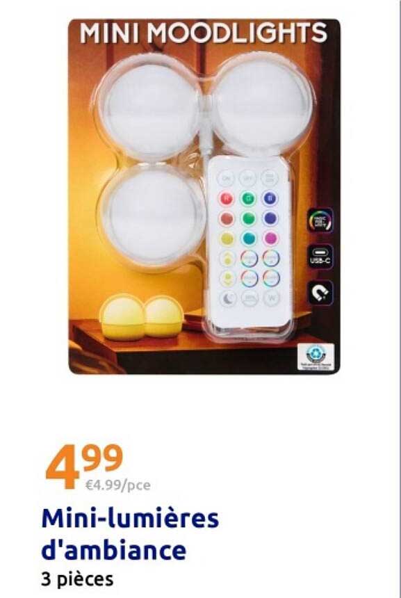 Mini-lumières d'ambiance 3 pièces