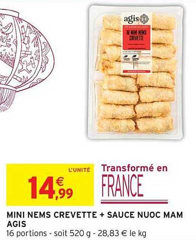MINI NEMS CREVETTE + SAUCE NUOC MAM AGIS