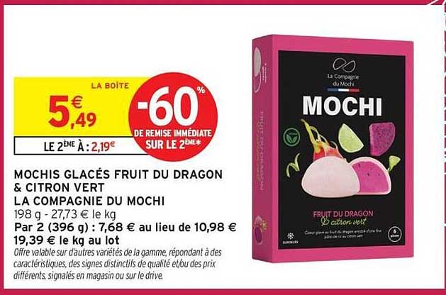 MOCHIS GLACÉS FRUIT DU DRAGON & CITRON VERT LA COMPAGNIE DU MOCHI