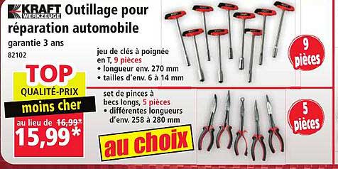 Outillage pour réparation automobile