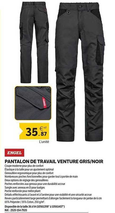 PANTALON DE TRAVAIL VENTURE GRIS/NOIR