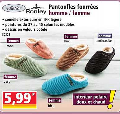 Pantoufles fourrées homme / femme