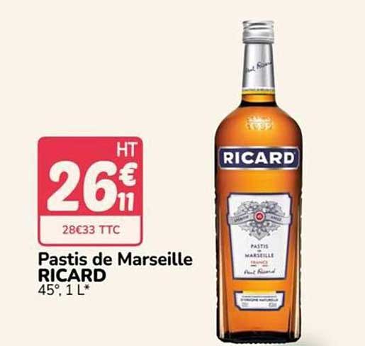 Pastis de Marseille RICARD 45°, 1 L*