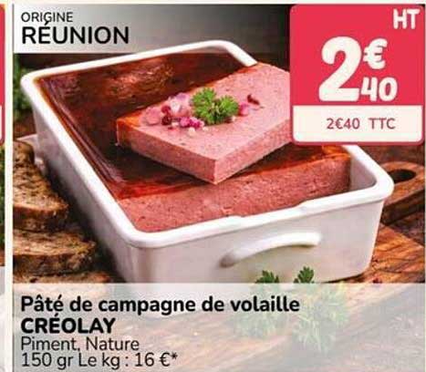 Pâté de campagne de volaille CRÉOLAY