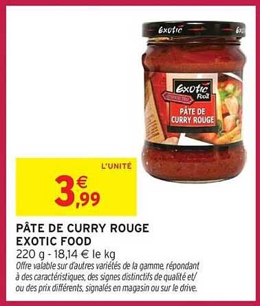 PÂTE DE CURRY ROUGE EXOTIC FOOD