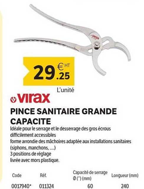 Pince sanitaire grande capacité