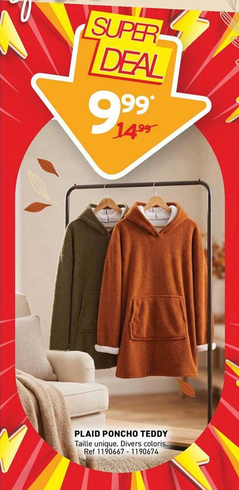 PLAID PONCHO TEDDY