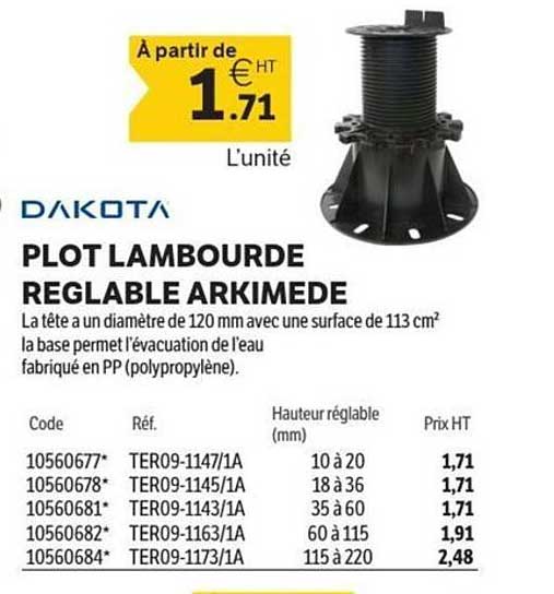 PLOT LAMBOURDE REGLABLE ARKIMEDE