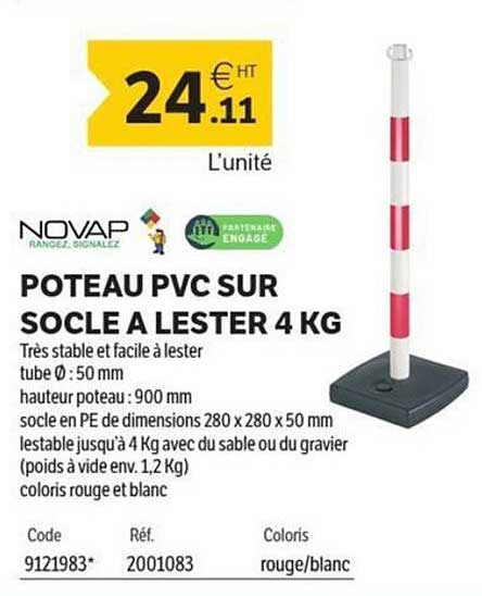 POTEAU PVC SUR SOCLE A LESTER 4 KG