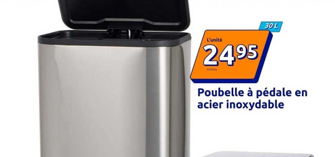Poubelle à pédale en acier inoxydable