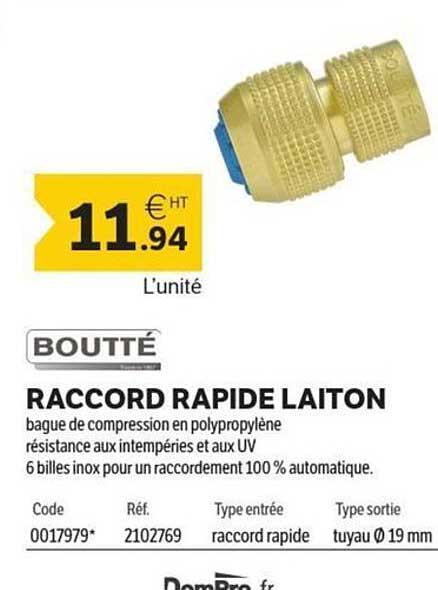 RACCORD RAPIDE LAITON
