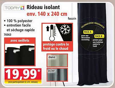 Rideau isolant env. 140 x 240 cm