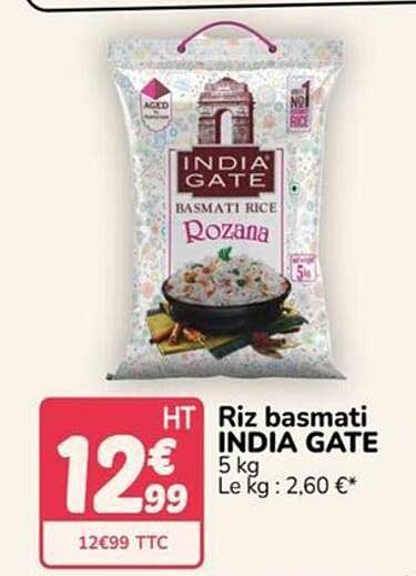 Riz basmati INDIA GATE 5 kg