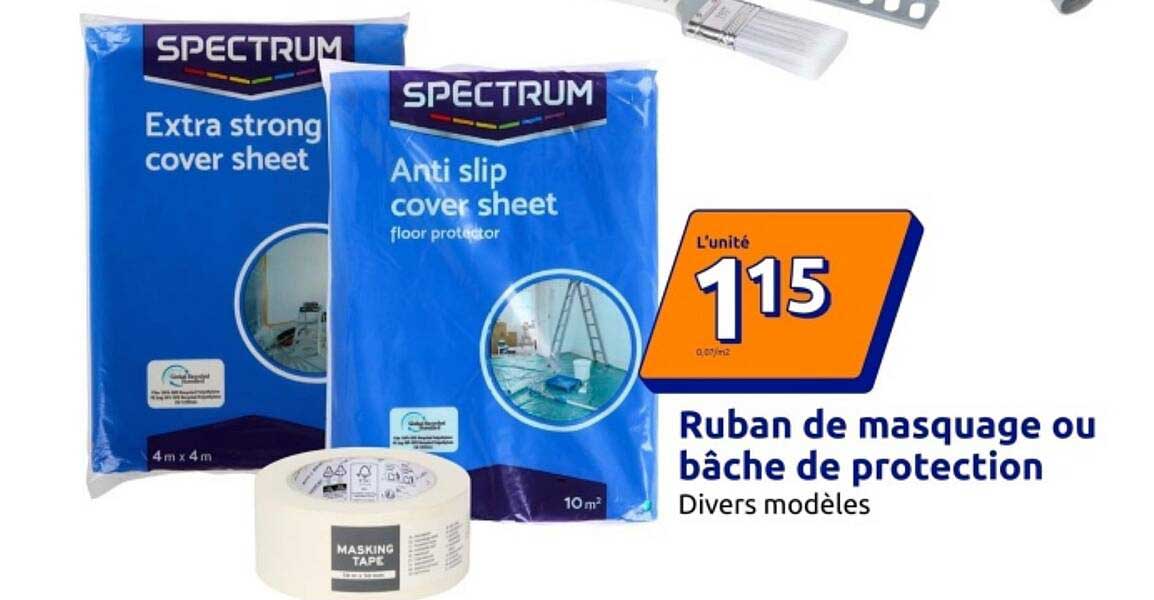 Ruban de masquage ou bâche de protection