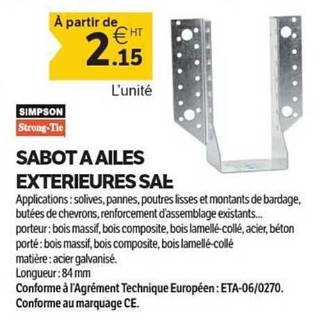 SABOT A AILES EXTERIEURES SAE