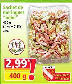 Sachet de meringues "bébé"