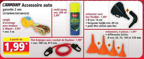 sangle d'arrimage avec tendeur à cliquet : 3,99*